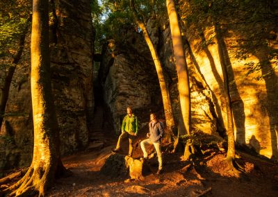Sonnenuntergang in der Teufelsschlucht - Naturpark Delux © Felsenland Südeifel Tourismus GmbH (Foto: Dominik Ketz) | Eifelhöfe - Urlaub auf dem Bauernhof - Landurlaub in der Eifel